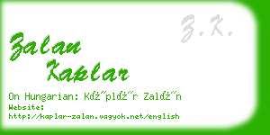 zalan kaplar business card